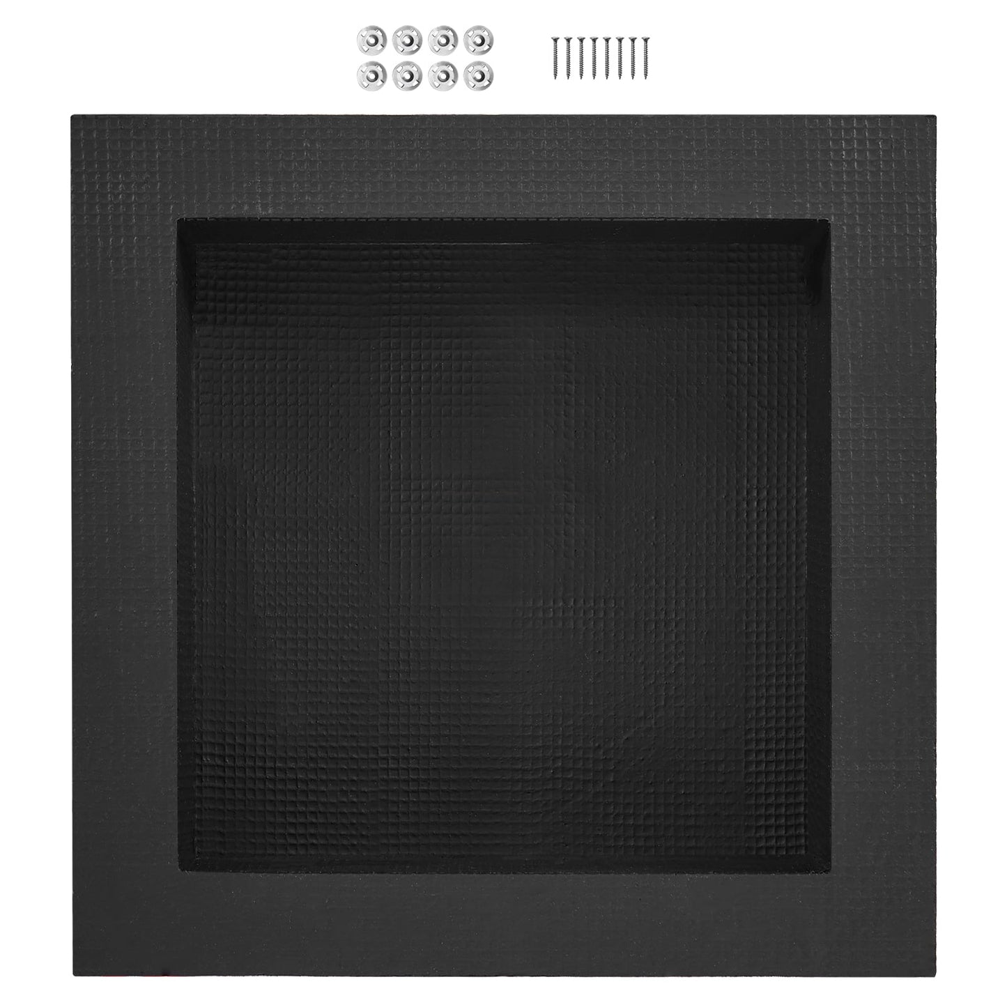 SKYSHALO Square Shower Niche, 16" x 16", Wall Recess for Storage, Single Shelf, Tile-Ready, Sealed for Moisture Protection, Sleek Soap Holder for Bathroom, Black