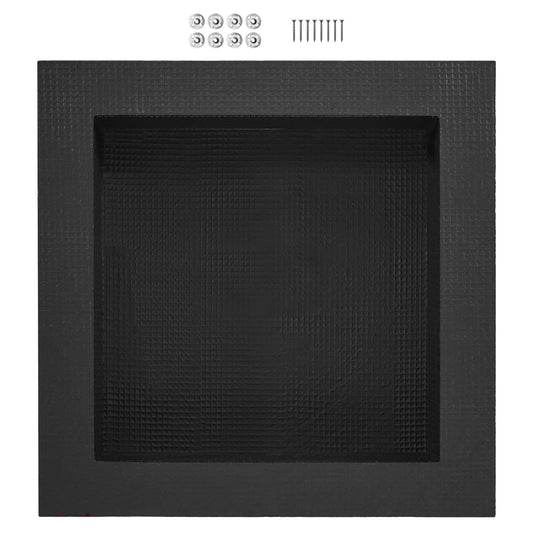SKYSHALO Square Shower Niche, 16" x 16", Wall Recess for Storage, Single Shelf, Tile-Ready, Sealed for Moisture Protection, Sleek Soap Holder for Bathroom, Black