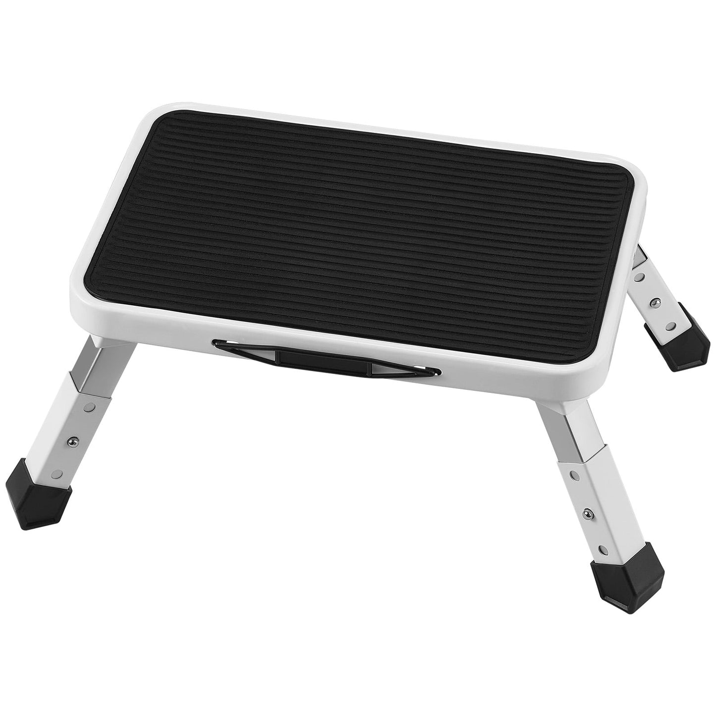 KFFKFF Stool Ladder, 1-Step Folding Step Stool, 330 lbs Load, Steel Ladder with 3 Height Options, Durable for Adults & Kids, Non-Slip, Ideal for Office, RV, Pets, Bathroom, Bedroom Use