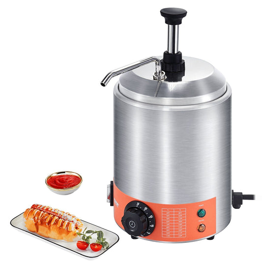 STAWAY Electric Cheese Dispenser - 2.3 QT Commercial Hot Fudge & Nacho Cheese Warmer with Pump, Adjustable Temp 86-230°F, Easy Clean & Dry Burn Protection for Cheese & Caramel