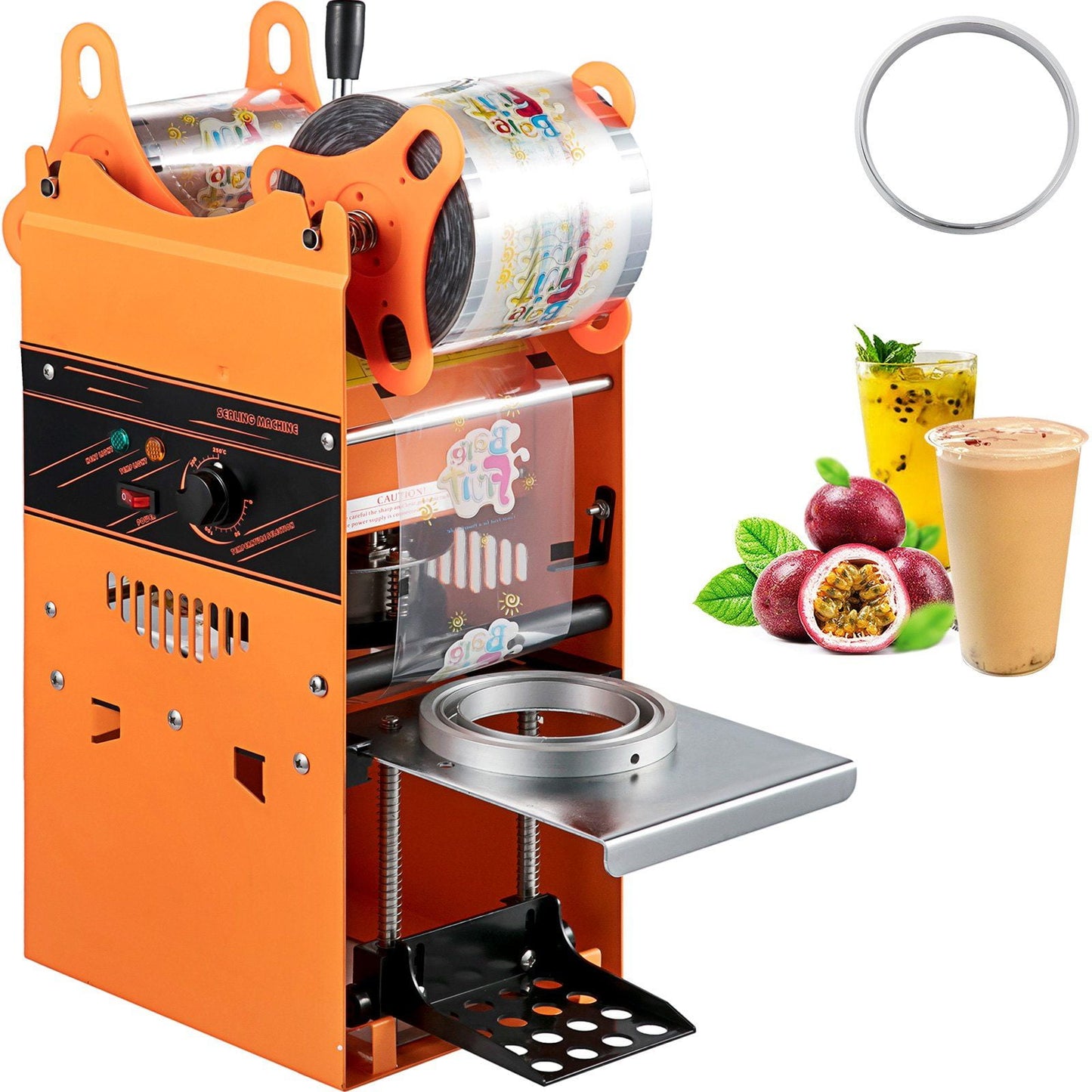 STAWAY Tea Cup Sealer Machine - 300-500 Cups/h for Boba Tea, Milk Tea, Smoothies & Coffee - Durable Carbon Steel, Heating Technology for 90/95mm Cups - Ideal for Restaurants & Beverage Shops