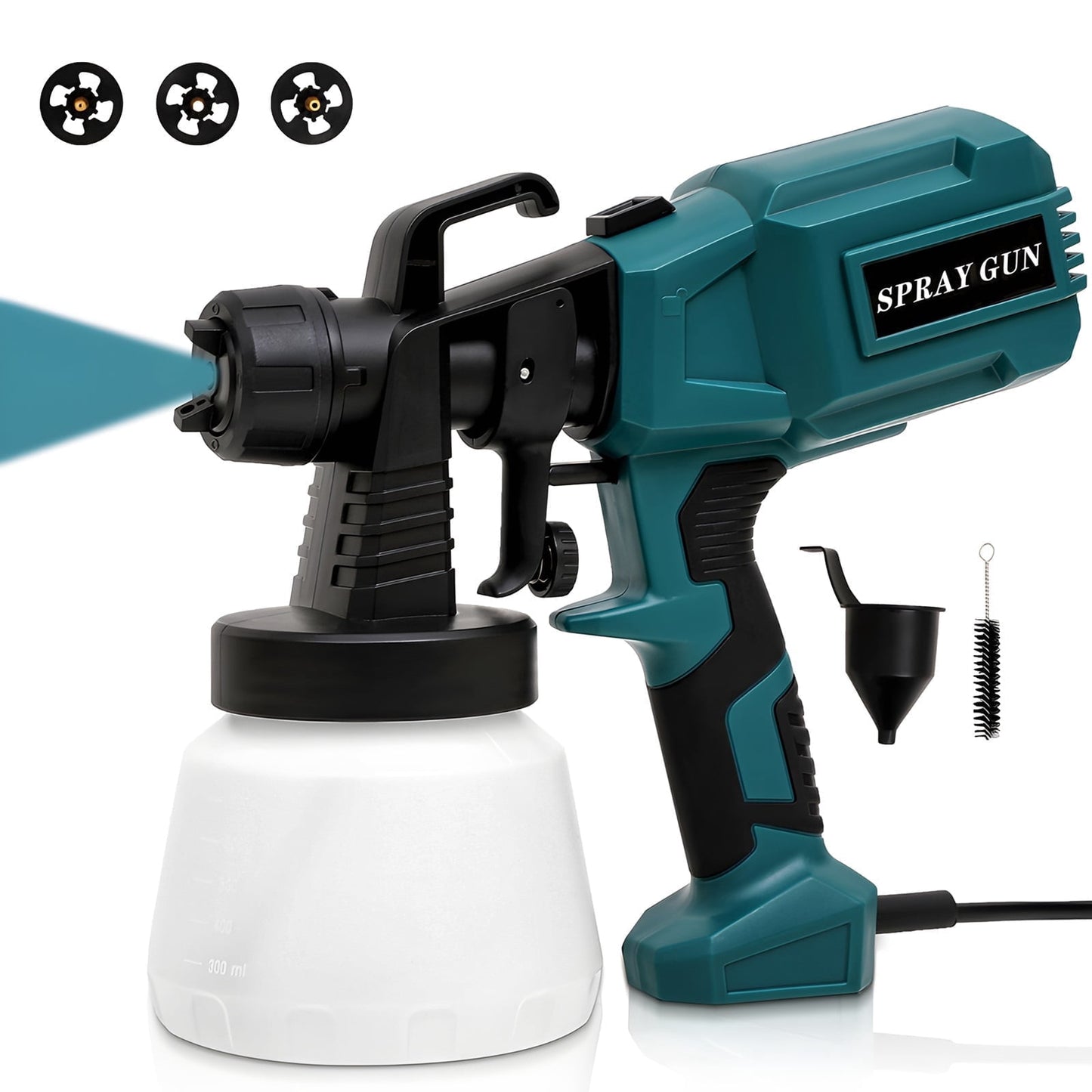 SUGIFT 800W HVLP Paint Sprayer, Electric Spray Gun with 1000ml Container, 4 Nozzles & 3 Spray Patterns for Furniture, Cabinets, Fence, Walls â€” Ideal for Home DIY Projects