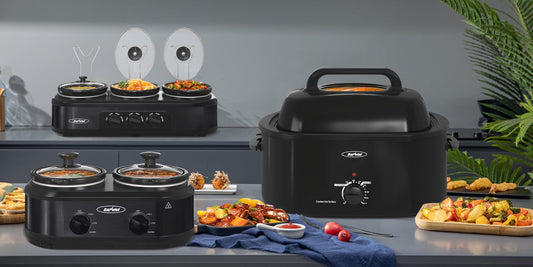 SUNVIVI slow pot roast chicken oven combination, large capacity suitable for family gatherings ,Stainless Steel,Black