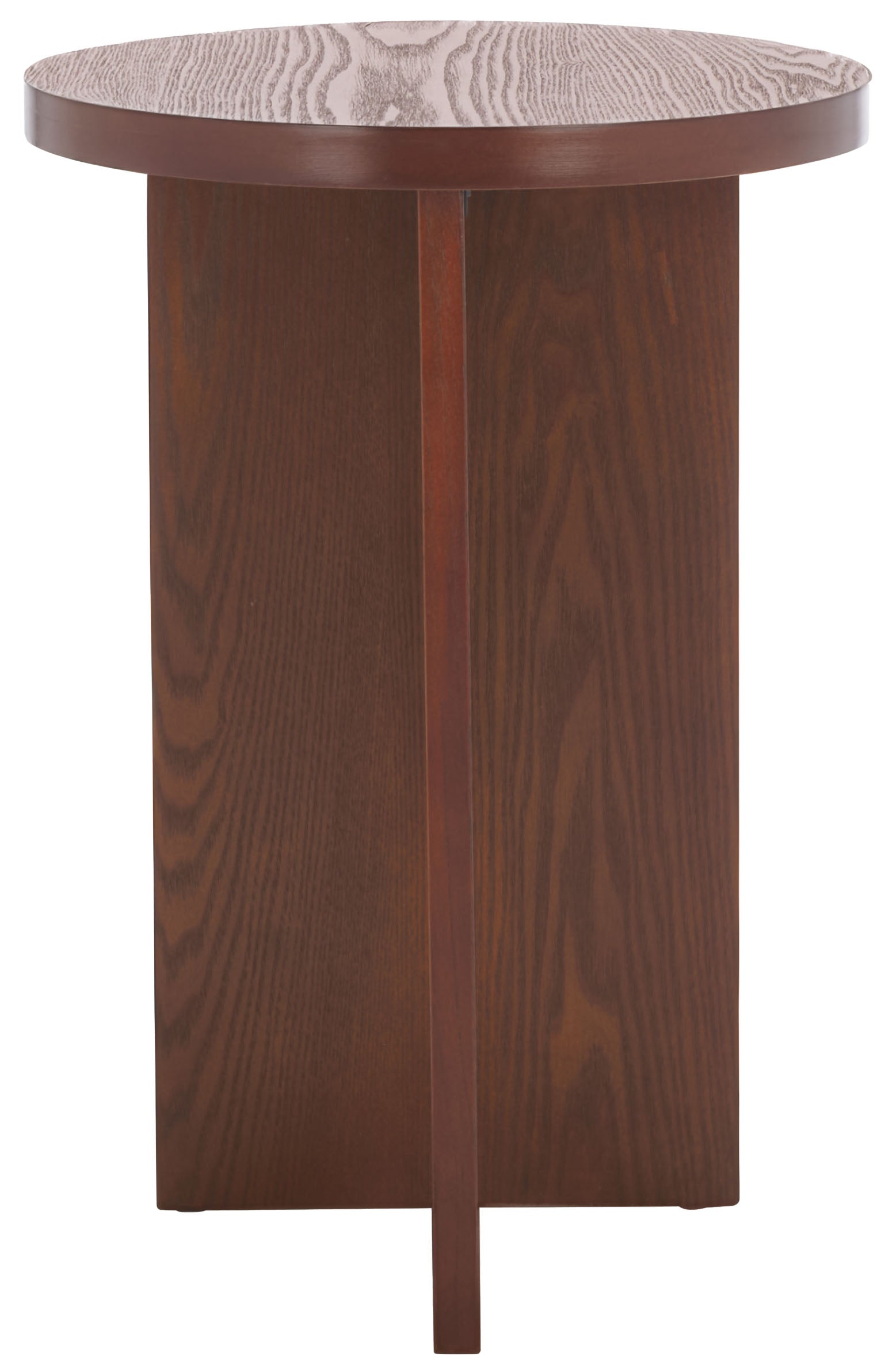 Safavieh Barashi Modern Wood Round End Table, Walnut