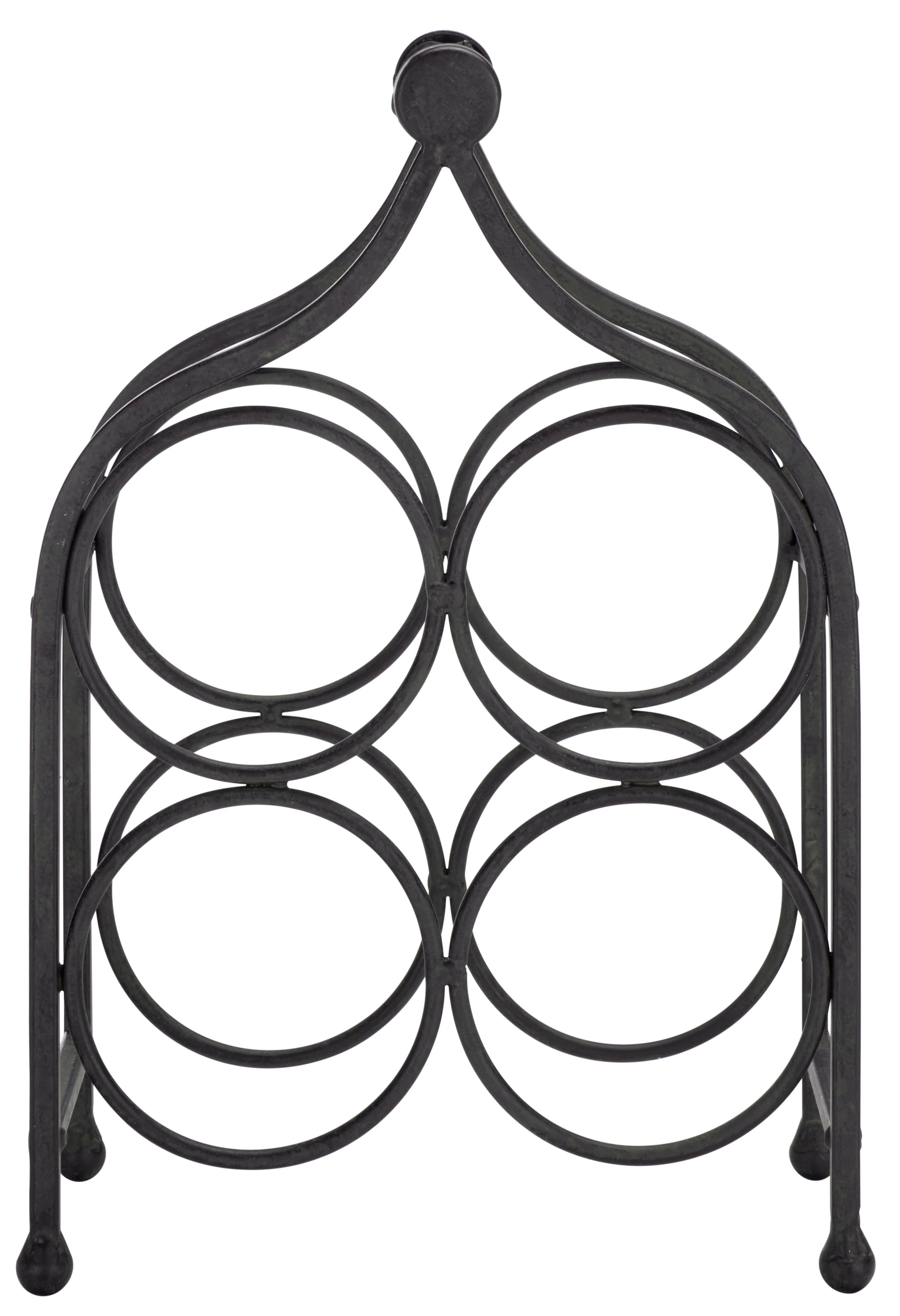 Safavieh Floyd Rustic Iron Freestanding 4-Bottle Wine Rack, Black