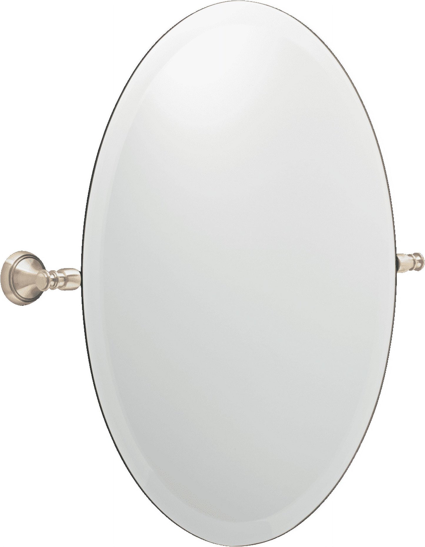 Better Homes & Gardens Safford Espejo Redondo Inclinable para BaÃ±o de 23" H x 23" W, NÃ­quel Satinado