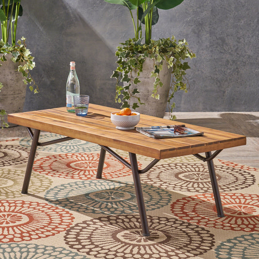 Salma Outdoor Acacia Wood Coffee Table, Teak