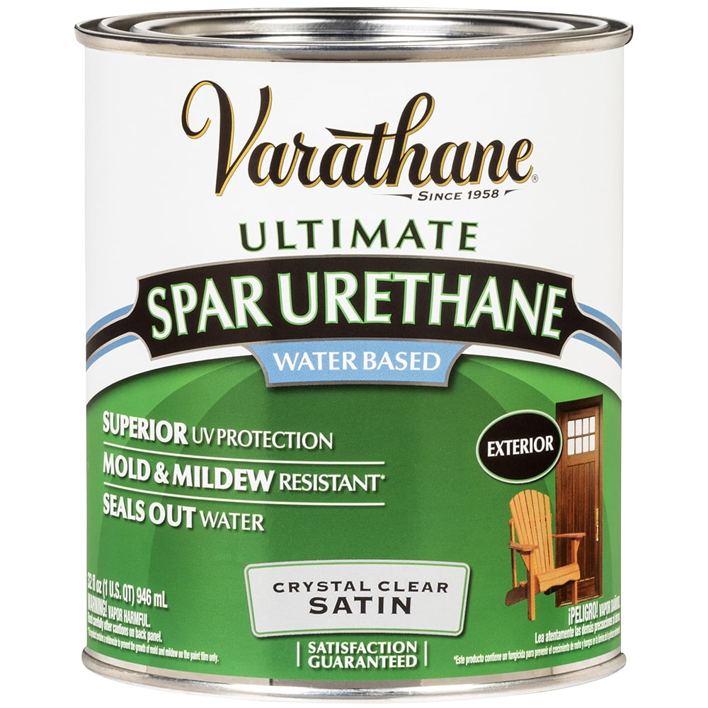 Clear, Varathane Ultimate Water-Based Spar Urethane, Satin-250241H, Quart