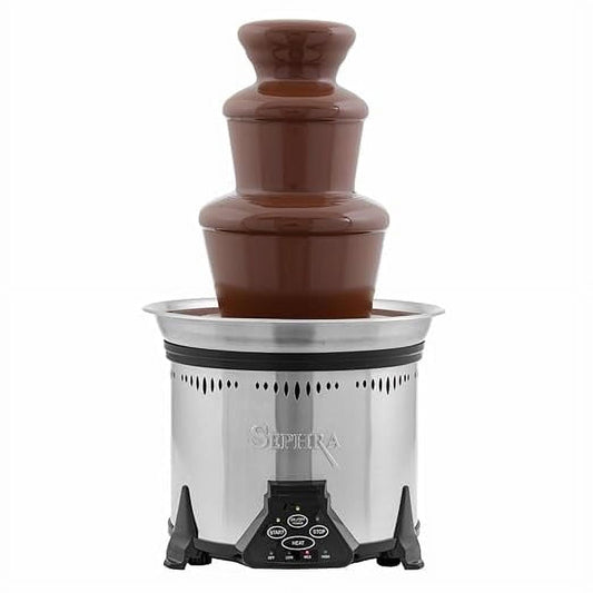 Sephra Elite 19" Home Chocolate Fountain . Holds up to 6lb of Chocolate, Great for up to 40 guests. Removable bowl for easier cleaning. Electronic control panel for temperature adjustment.