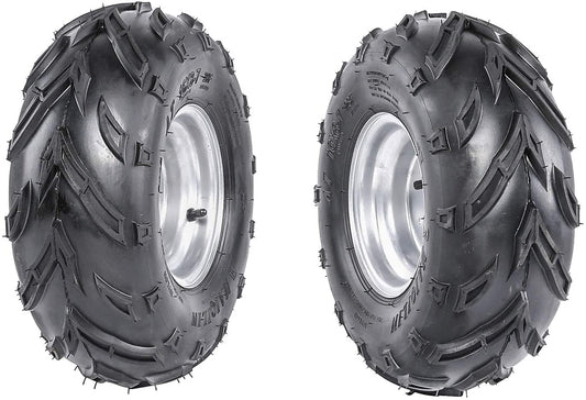 Set of 2 7 inch Go Kart Tires Wheels 16X8-7 ATV Tubeless Tires and Rims 3 Stud 16x8x7 for Go Cart UTV Quad Bike Buggy Mini Bike 4 Wheelers Ride on Mower Taotao Coolster 110cc 125cc (2pcs)