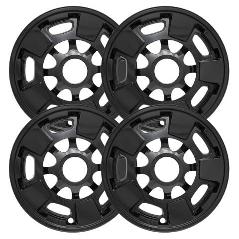 Set of 4 17" Gloss Black Wheel Skins Wheel Covers compatible with 11-19 Chevrolet Silverado 2500 HD LT 3500 HD LT GMC Sierra 2500 HD SLE 3500 HD SLE Impostors for 9597724 Wheel Series