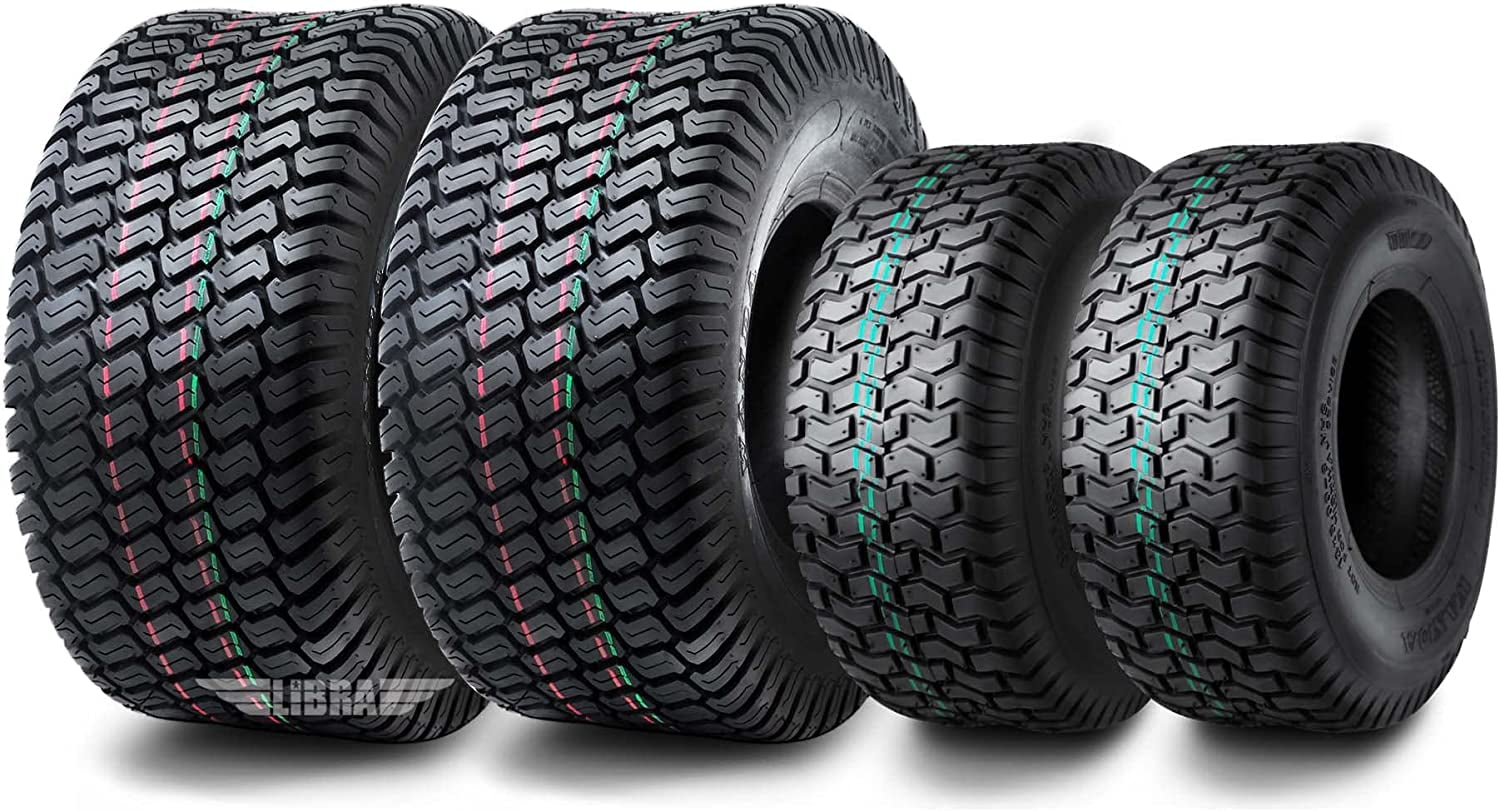 Set 4 WANDA Lawn Mower Turf Tires 13x5-6 Front & 18x7.5-8 Rear /4PR -13106/13027