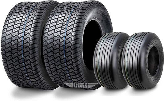 Set 4 WANDA Zero-Turn Lawn Mower Turf Tires 13x5-6 Front & 18X8.5-8 Rear /4PR -13080/13028