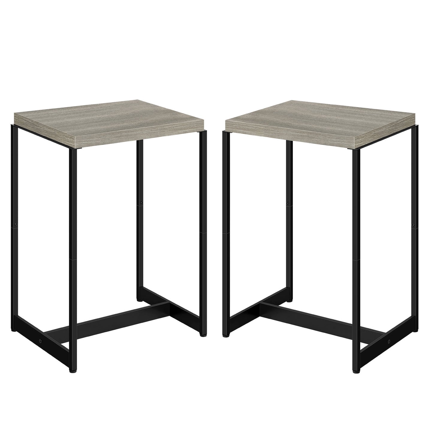 Oumilen Adult Modern Set of 2 Nightstands Narrow Side Table End Table, Gray