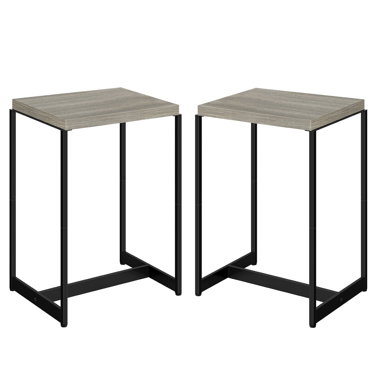 Oumilen Adult Modern Set of 2 Nightstands Narrow Side Table End Table, Gray