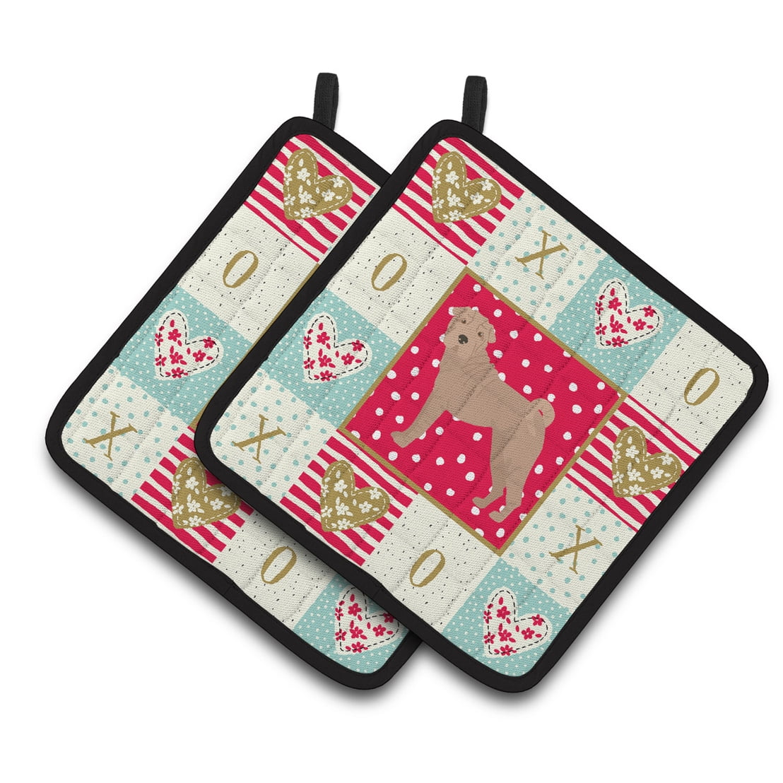 Shar Pei #2 Love Pair of Pot Holders