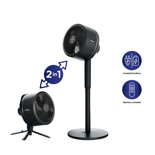 Shark FlexBreeze Fan — Indoor & outdoor oscillating fan, pedestal & tabletop, corded & cordless portable fan
