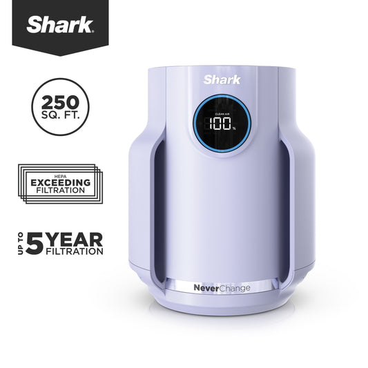 Shark NeverChange Air Purifier, Compact Pro, HEPA Filter, CleanSense IQ, Anti-Allergen, 250 Sq Ft, HP070 Lilac