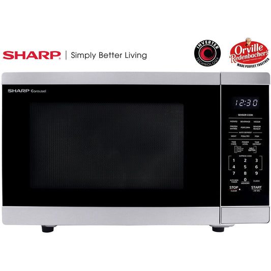 Sharp New 1.4 CF Countertop Microwave Oven, Orville Redenbacher's Certified, ZSMC1464KS
