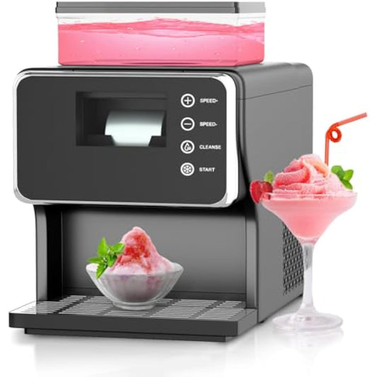 Shaved Ice Machine with Rapid Cooling | Adjustable Speed Snowflake Ice Maker | Food-Grade Stainless Steel Material | Ice Cream Maker for Home, Party, School, Commercial Use & Church Events