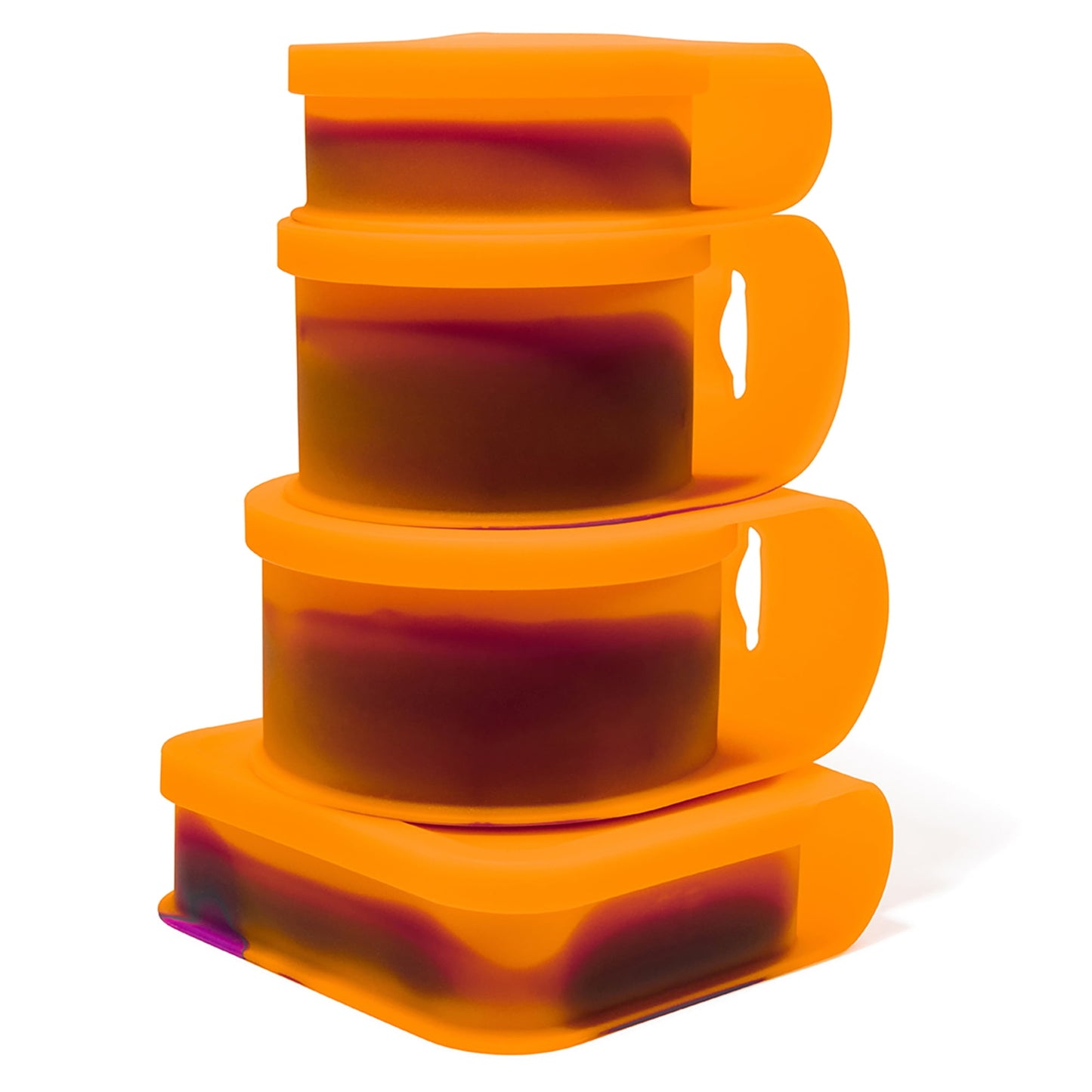 Silipint: Silicone Go Go Bowls: Set of 4: Sun Storm - Sizes: 10, 20, 30 oz & Sandwich Size