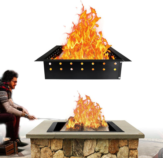 Simond Store Square Outdoor Fire Pit Ring 36 Inches Outside Diameter 30 Inches Inside Diameter, Portable 1.6 mm Thick Steel Heavy Duty Fire Ring for Outdoor Wood Burning Fireplace Camping and Bonfire