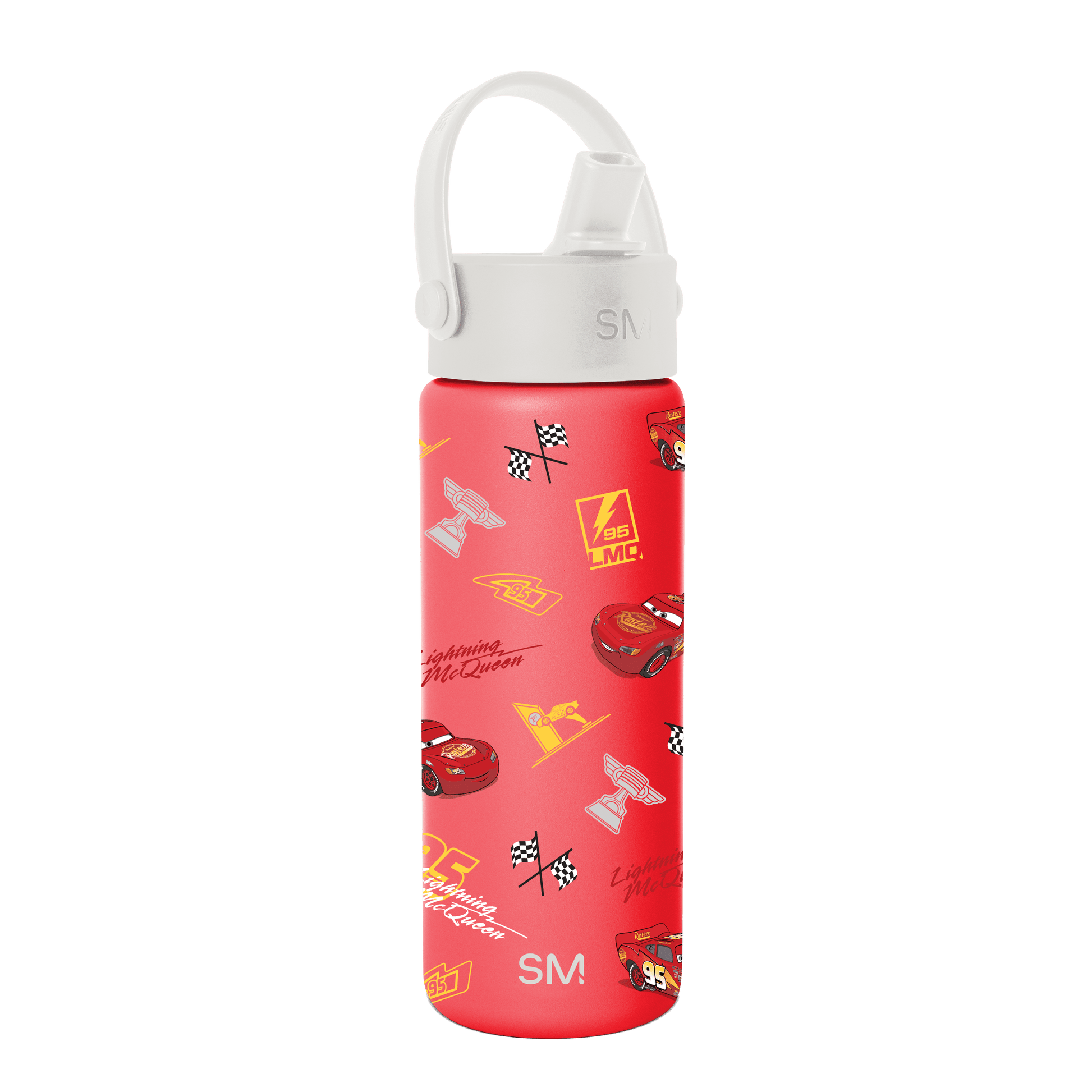 Simple Modern Disney Pixar Cars 18 fl oz Insulated Stainless Steel Summit Wide Mouth Water Bottle with Handle and Straw Lid | Cars Lightning Speed