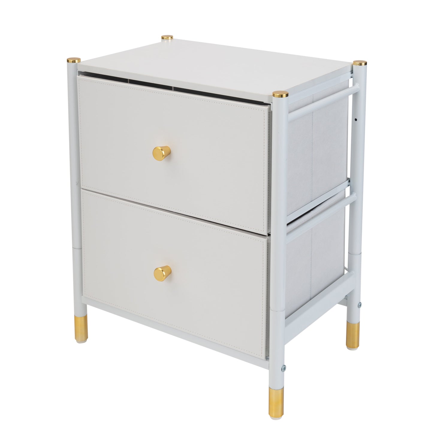 Simplify 2 Drawer Luxury Nightstand in White