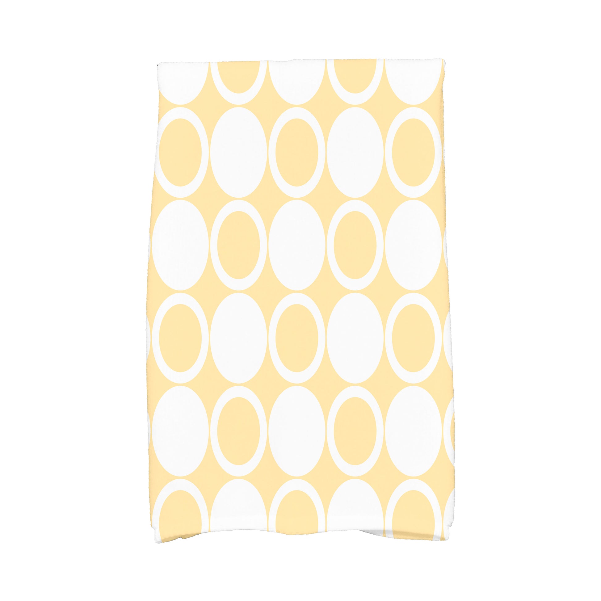 Simply Daisy, 16 x 25 Inch, Small Modcircles, Geometric Print Kitchen Towel, Yellow