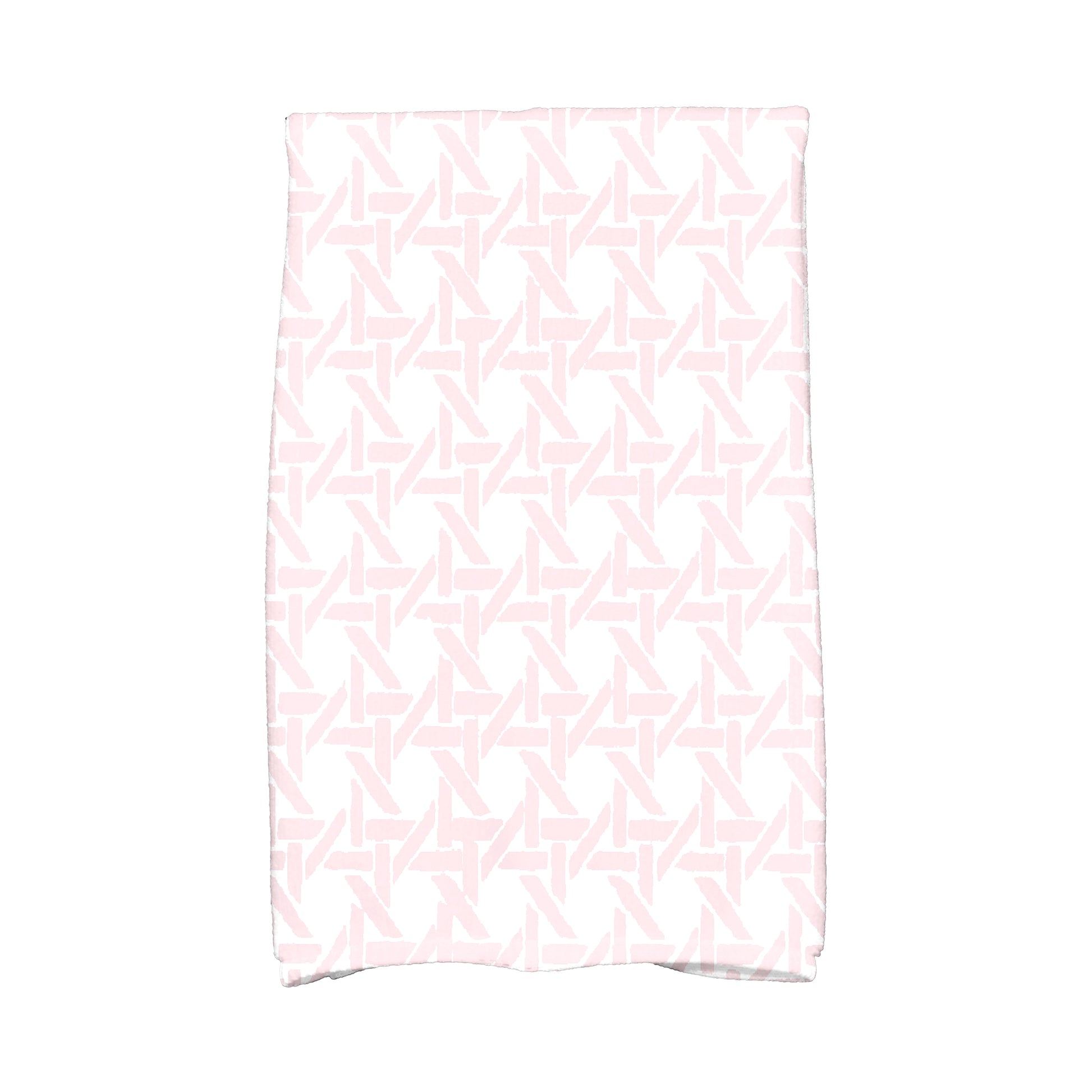 Simply Daisy, 16 x 25 inch, Rattan Geometric, Geometric Print Kitchen Towel, Pink