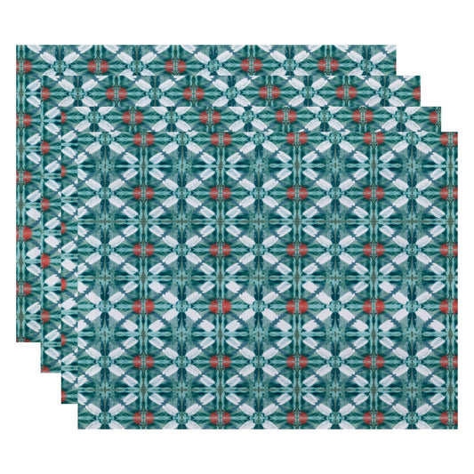 Simply Daisy 18" x 14" Beach Tile Geometric Print Placemat, Set of 4