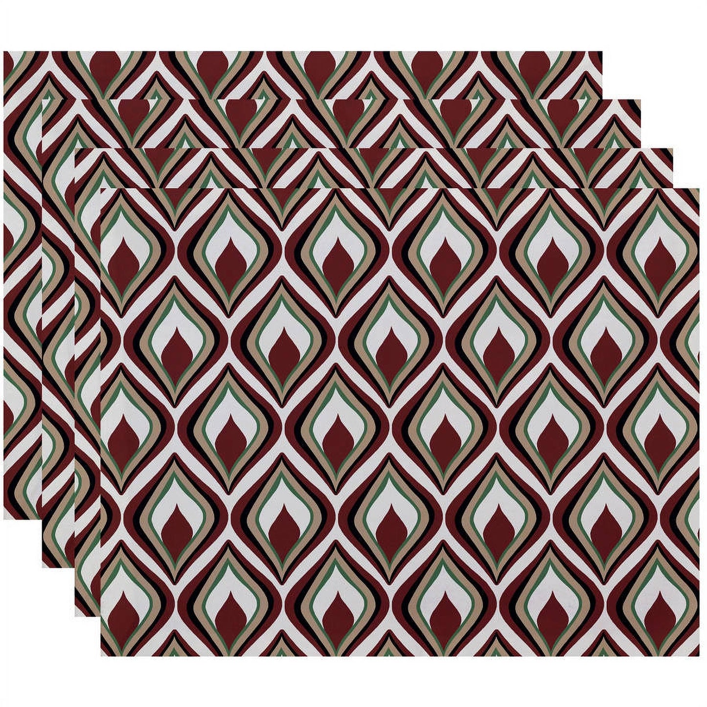 Simply Daisy 18" x 14" Candlelight Geometric Print Placemats, Set of 4