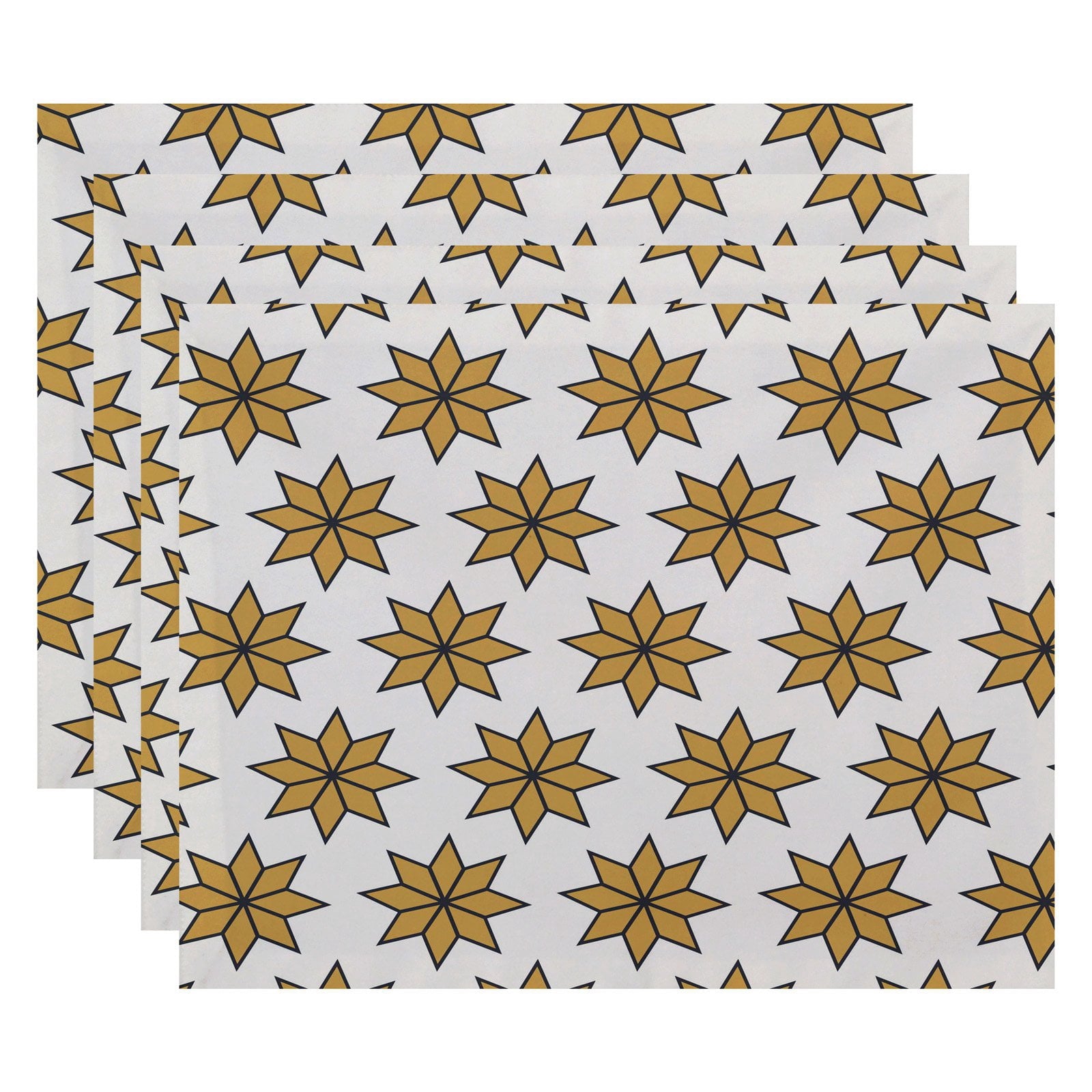 Simply Daisy 18" x 14" Christmas Stars 2 Geometric Print Placemats, Set of 4