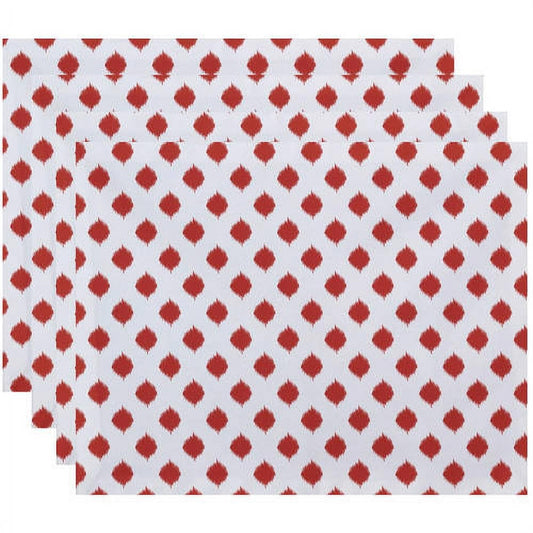 Simply Daisy 18" x 14" Cop-IKAT Geometric Print Placemats, Set of 4