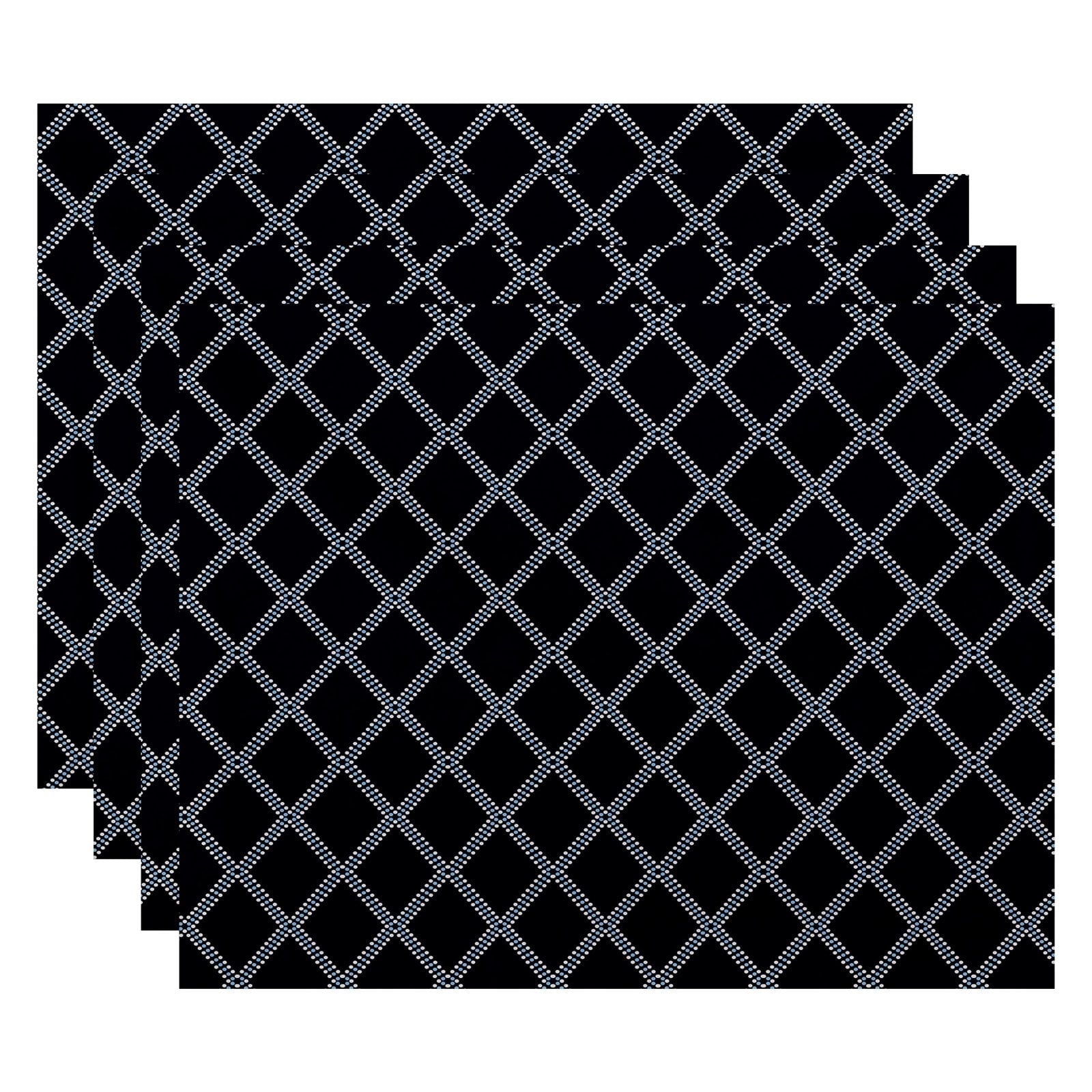 Simply Daisy 18" x 14" Diamond Dots Geometric Print Placemats, Set of 4