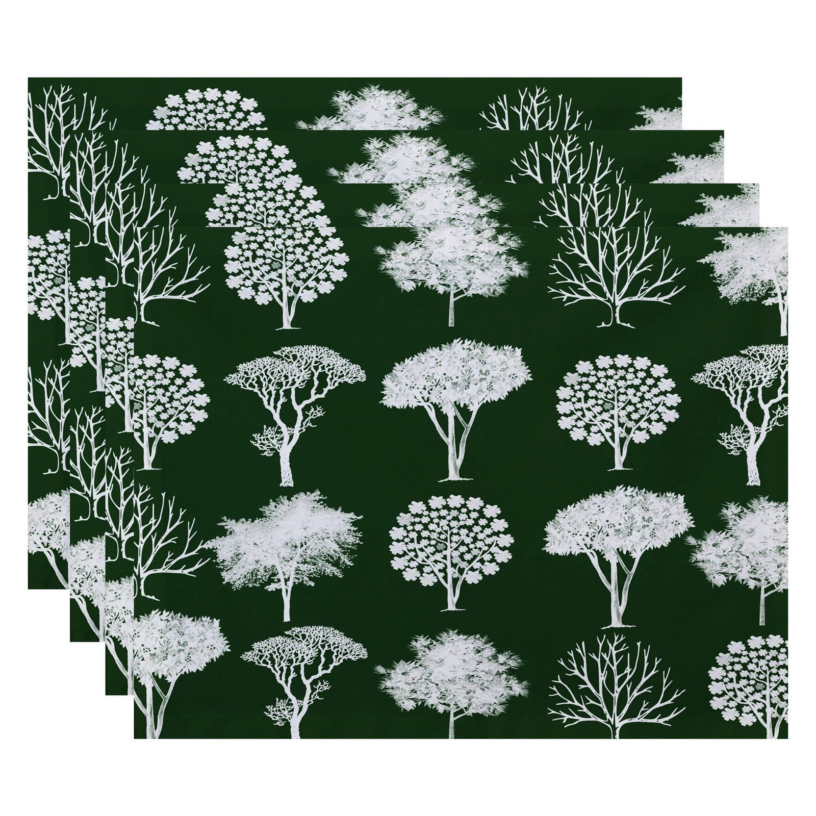 Simply Daisy 18" x 14" Field of Trees Floral Print Placemats, Set of 4