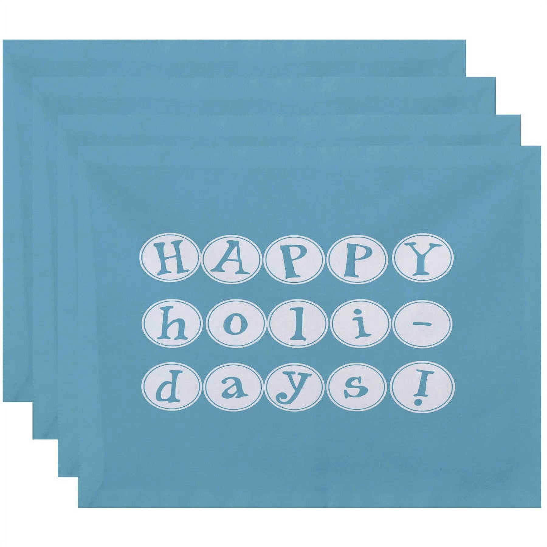 Simply Daisy 18" x 14" Happy Holidays Word Print Placemats, Set of 4