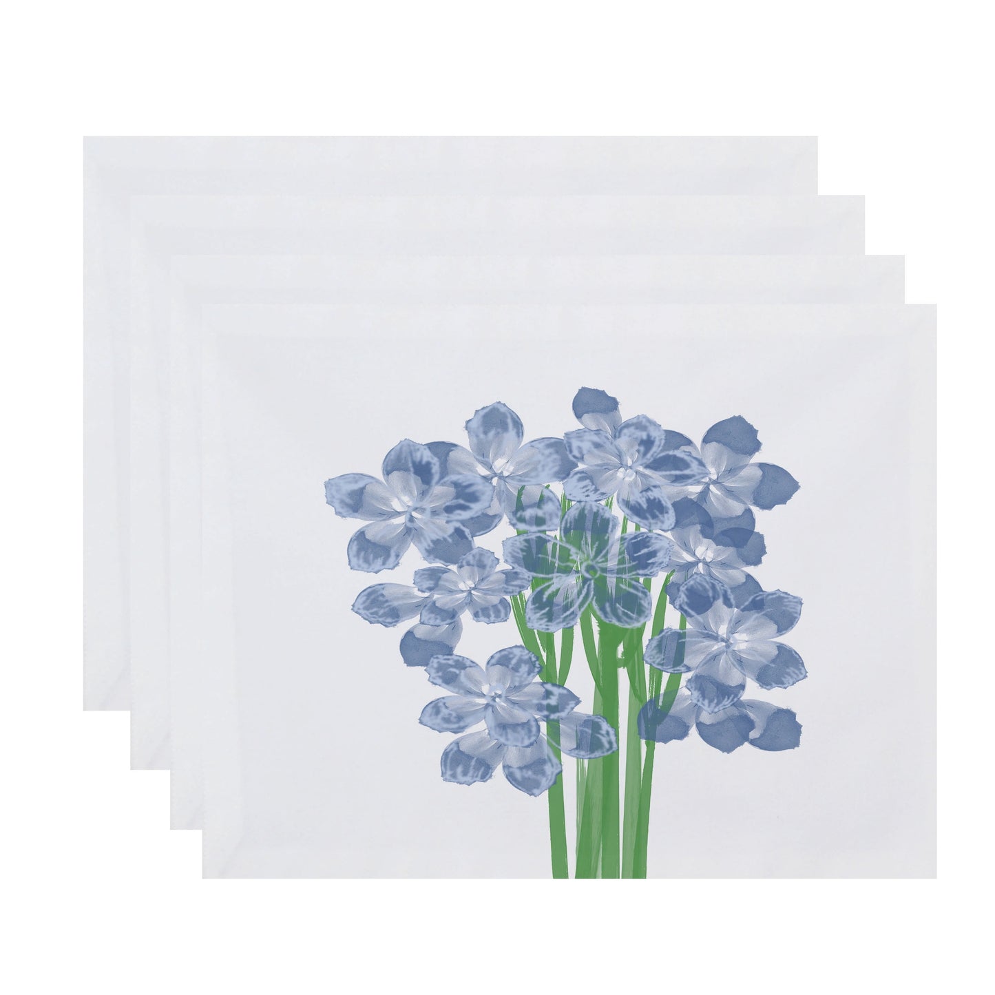 Simply Daisy, 18 x 14 Inch, Florpalida, Floral Print Placemat (Set of 4), Blue