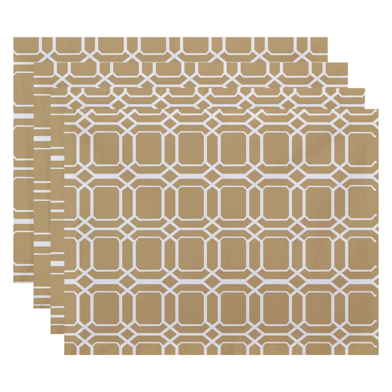 Simply Daisy 18" x 14" O the Fun Geometric Print Placemat, Set of 4