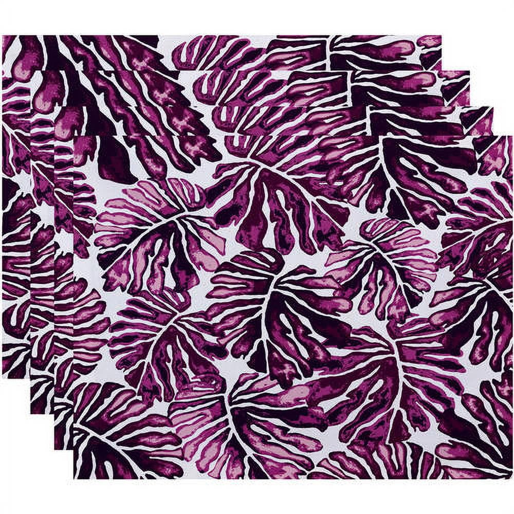 Simply Daisy 18" x 14" Palm Leaves Floral Print Placemat (Set of 4)