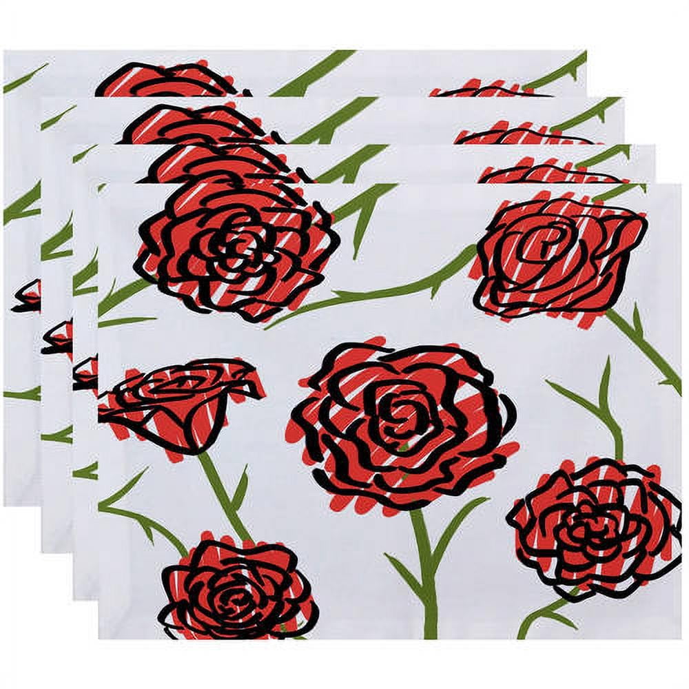 Simply Daisy 18" x 14" Spring Floral 1 Floral Print Placemats, Set of 4