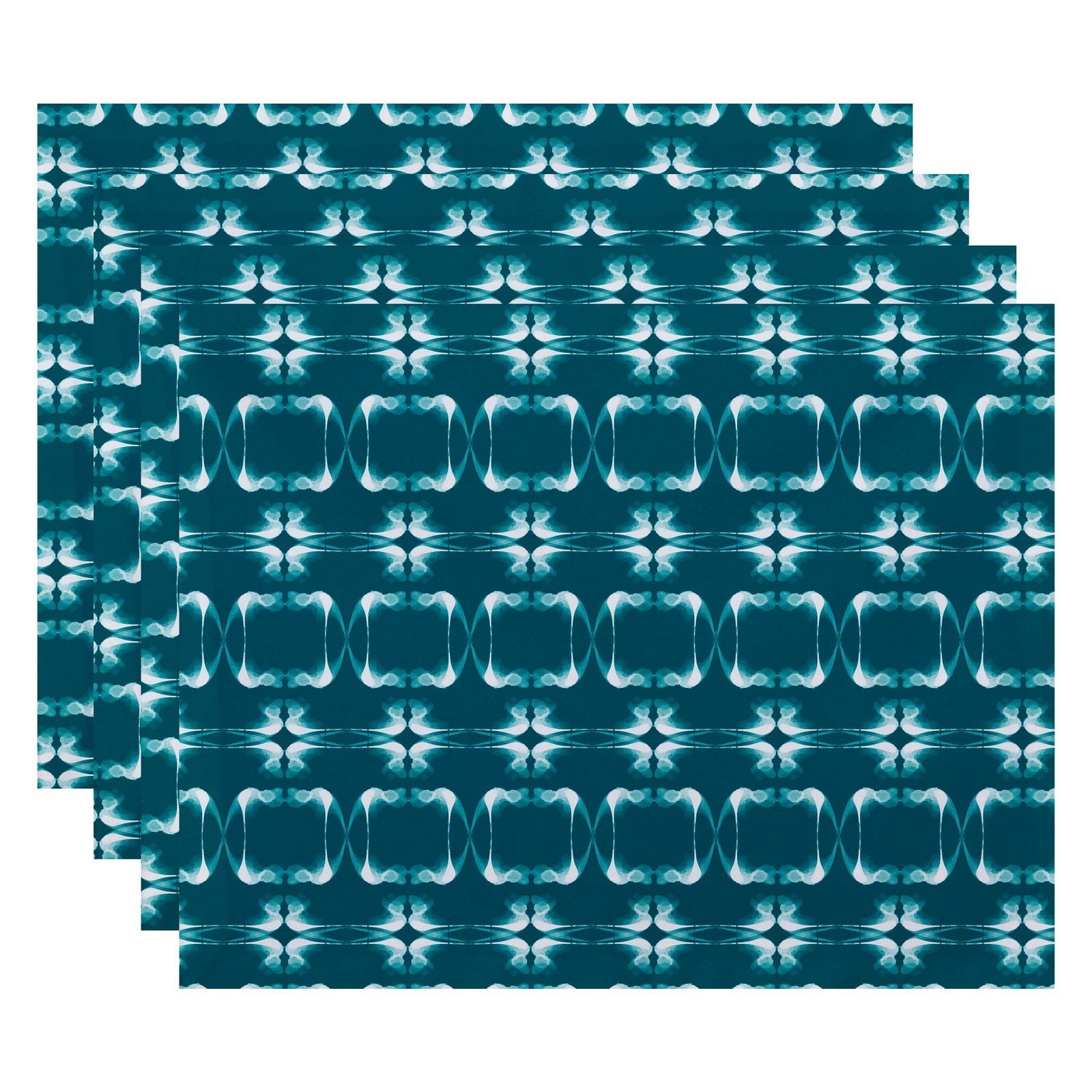 Simply Daisy 18" x 14" Summer Picnic Geometric Print Placemat, Set of 4