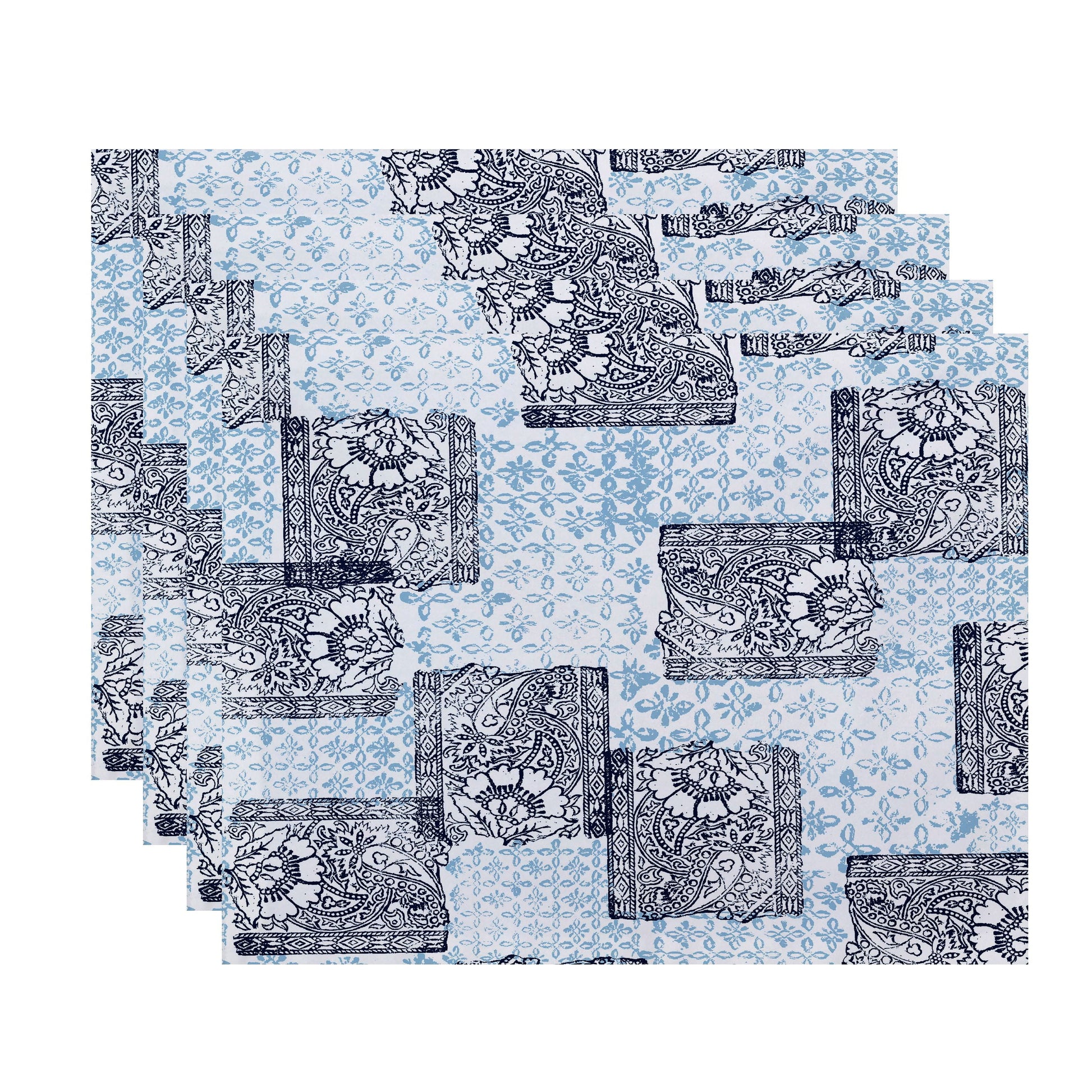 Simply Daisy, 18 x 14 inch, Patches Placemat (set of 4), Navy Blue