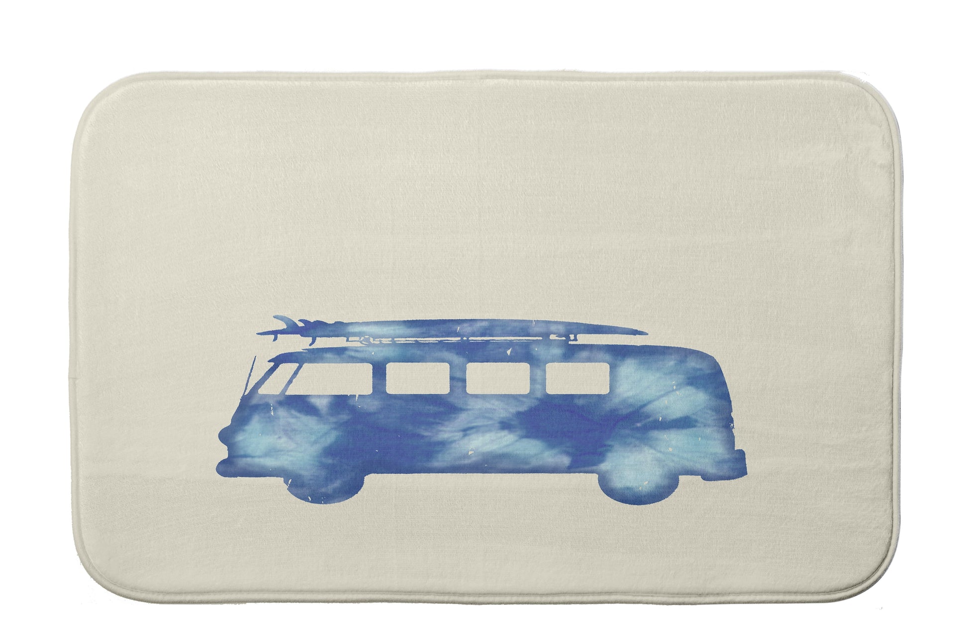 Simply Daisy 24" x 17" Plush Microfiber Blue Beach Drive Bath Mat