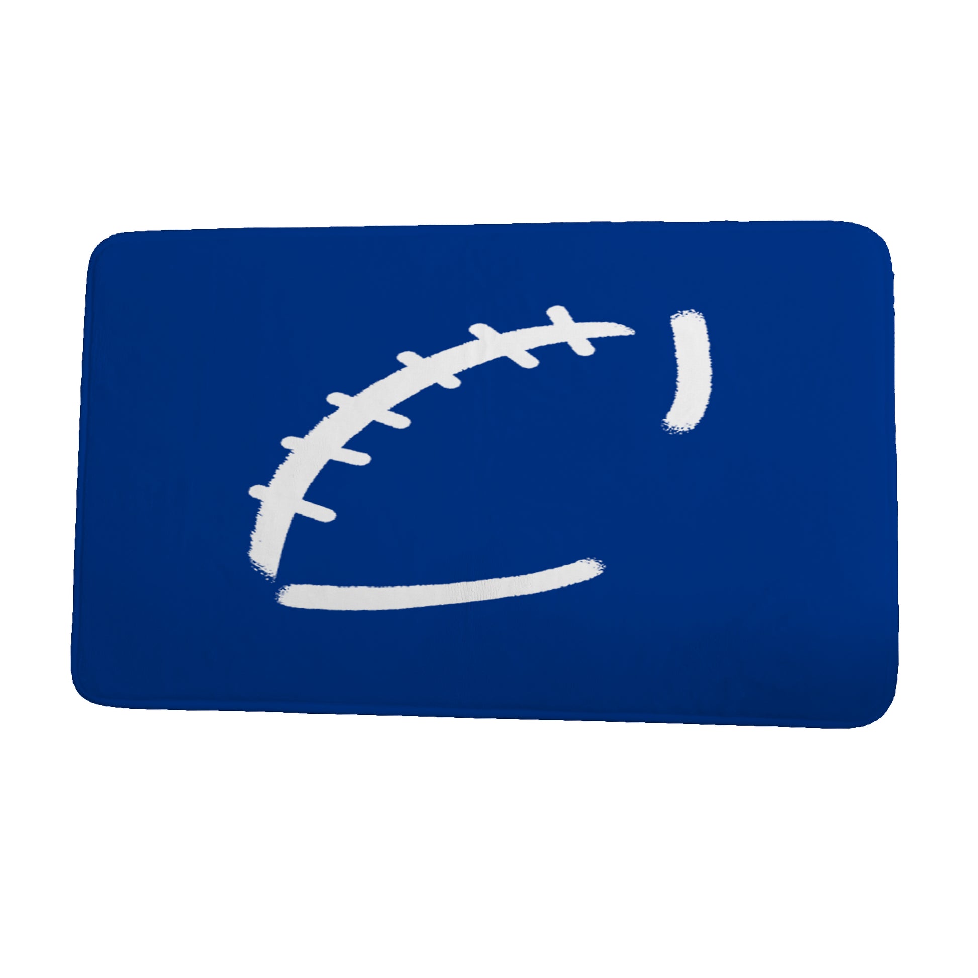 Simply Daisy 24" x 17" Plush Microfiber Blue Football Bath Mat