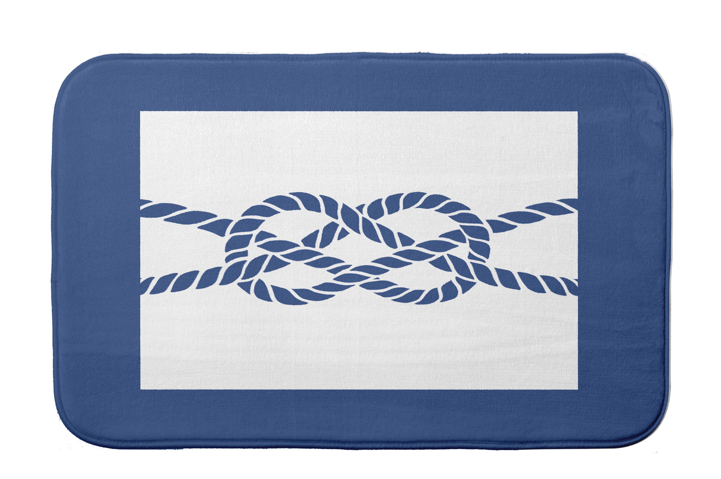 Simply Daisy 24" x 17" Plush Microfiber Blue Nautical Knot Bath Mat