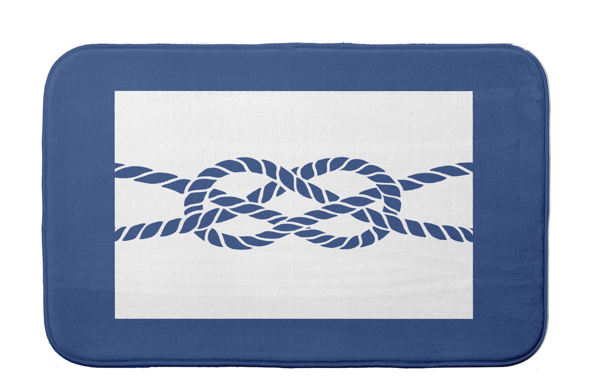Simply Daisy 24" x 17" Plush Microfiber Blue Nautical Knot Bath Mat