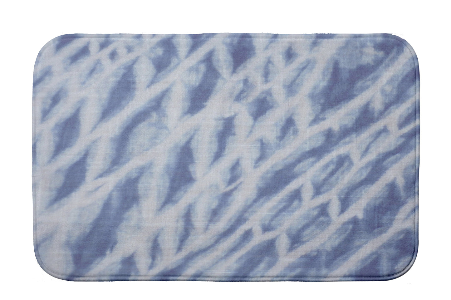 Simply Daisy 24" x 17" Plush Microfiber Blue Shibori Stripe Bath Mat