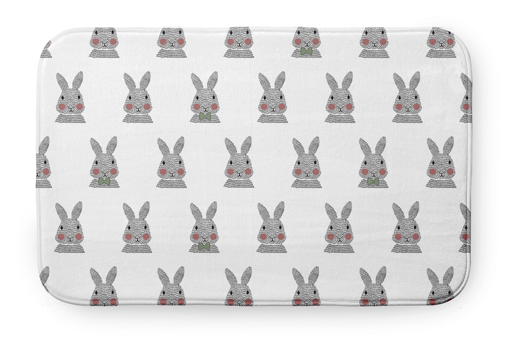 Simply Daisy 24" x 17" Plush Microfiber Laurel Tree Green Bunny Fluffle Easter Bath Mat
