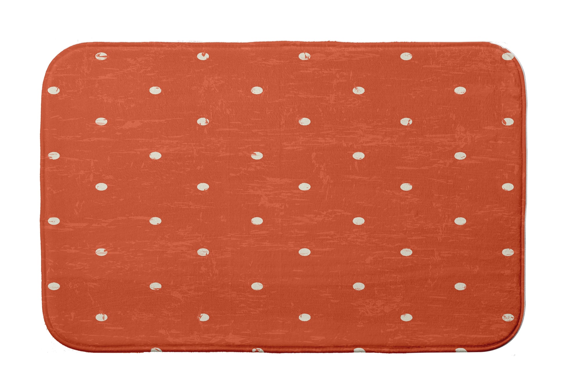 Simply Daisy 24" x 17" Plush Microfiber Orange Dorothy Dot Bath Mat